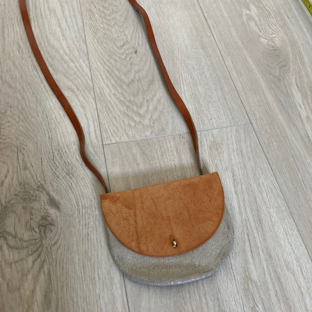 Petite Hautes Leather and Silver Glitter Small Purse So cute